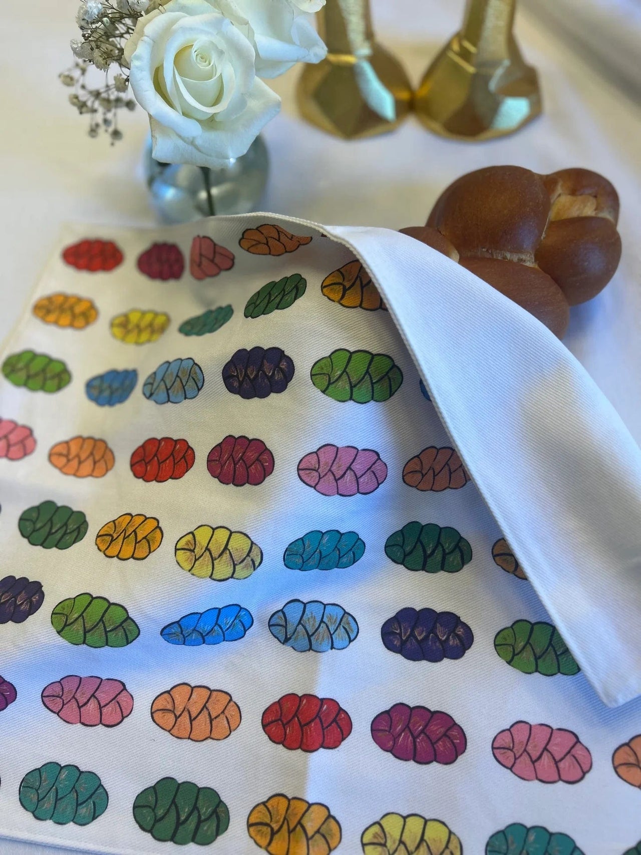 Arielle Zorger Designs - Rainbow Challahs Challah Cover - ModernTribe