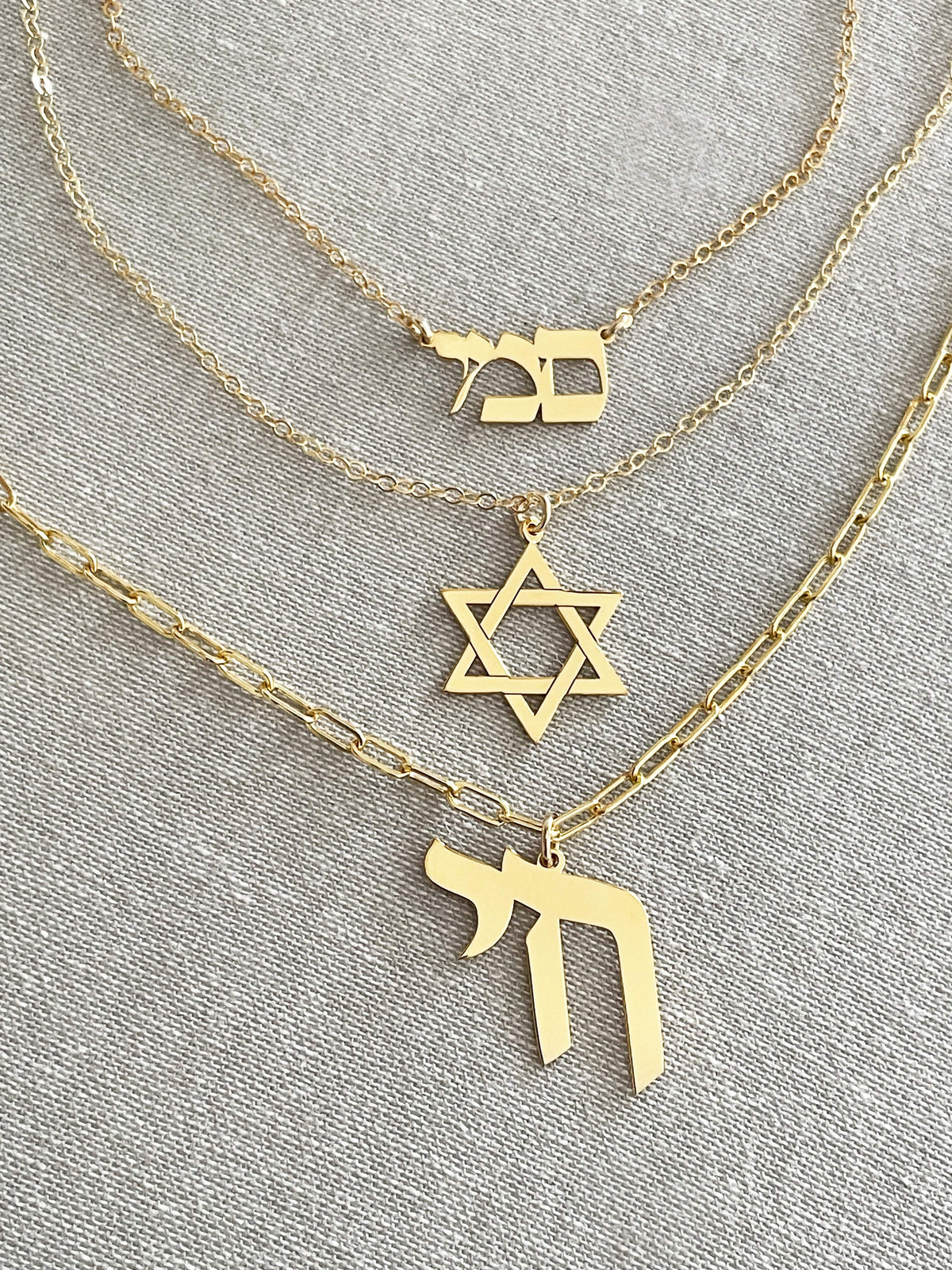 Miriam Merenfeld Jewelry Necklaces Omer Chai Paperclip Necklace by Miriam Merenfeld - (Gold-Plated or Sterling Silver)