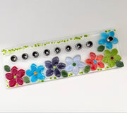 Shevi B Glass Creations - Floral Fused Glass Menorah - ModernTribe