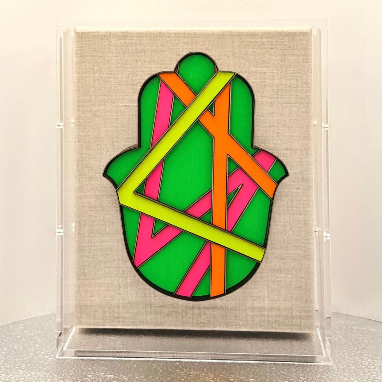 Hamsas by Regina - Framed Ombre Hamsa - Choice of Neon Colors - ModernTribe