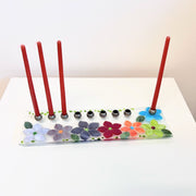 Shevi B Glass Creations - Floral Fused Glass Menorah - ModernTribe