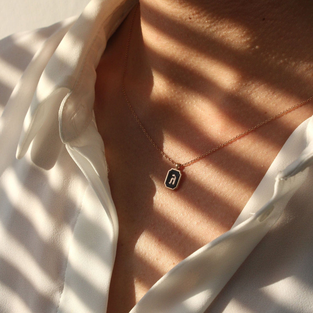 HOTCROWN - Personalized Enamel Letter Necklace - 14k Yellow Gold - ModernTribe