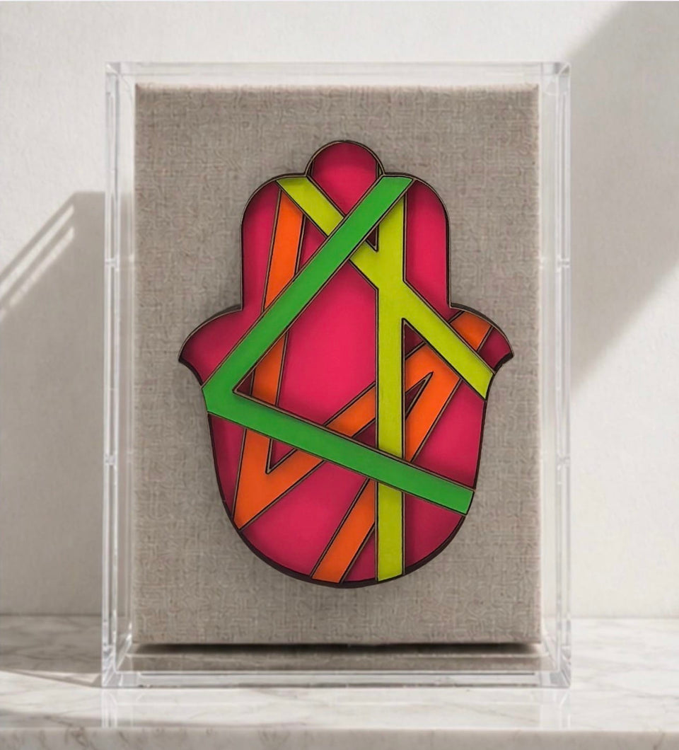 Framed Ombre Hamsa - Choice of Neon Colors