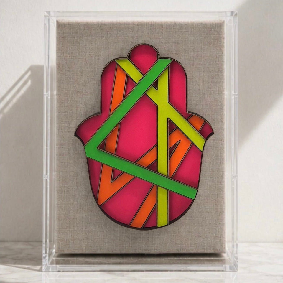 Hamsas by Regina - Framed Ombre Hamsa - Choice of Neon Colors - ModernTribe
