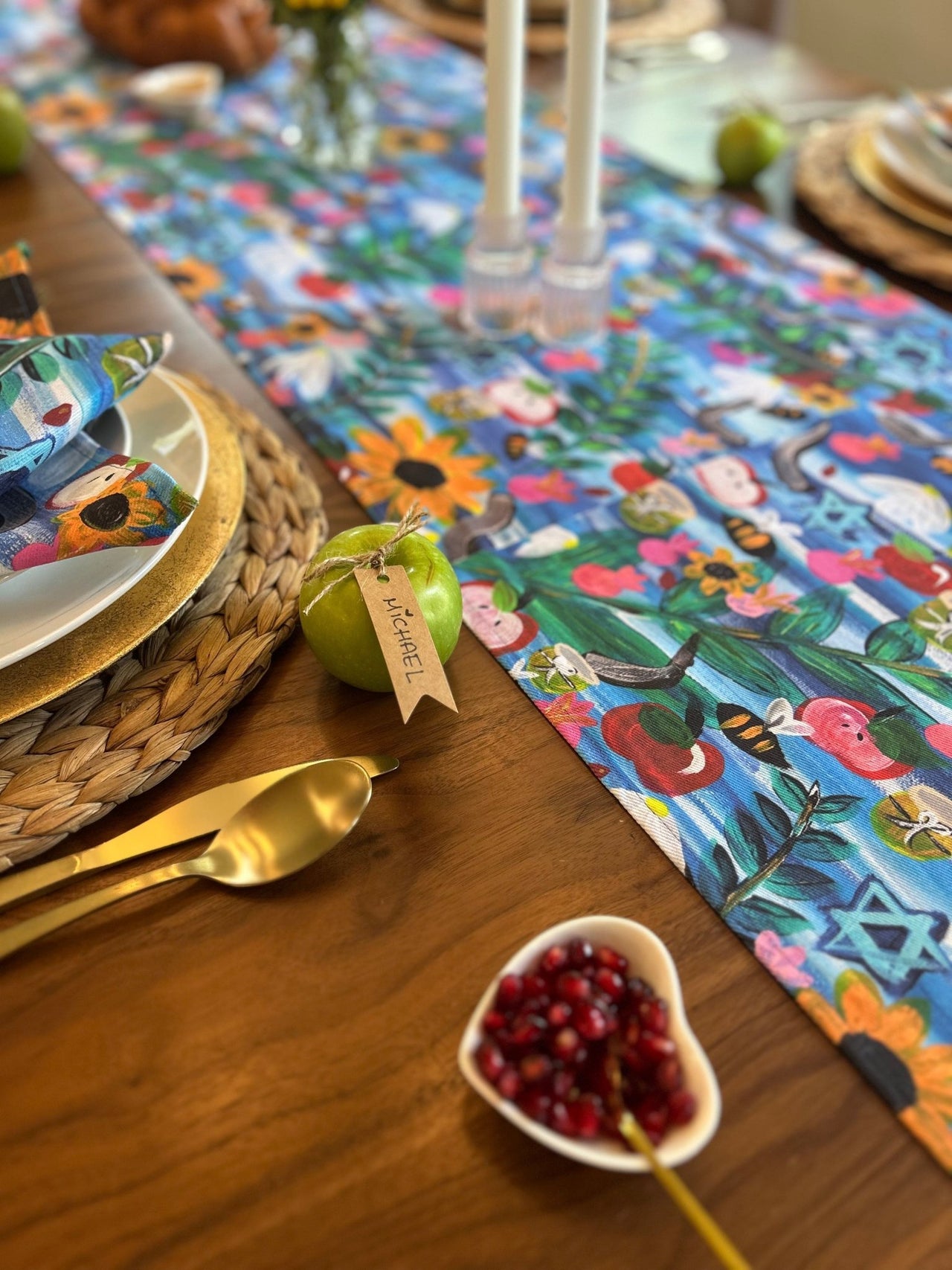 Arielle Zorger Designs - Rosh Hashanah Garden Table Runner - ModernTribe