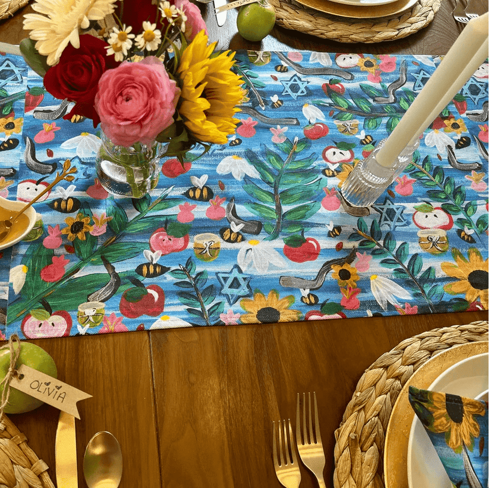 Arielle Zorger Designs - Rosh Hashanah Garden Table Runner - ModernTribe