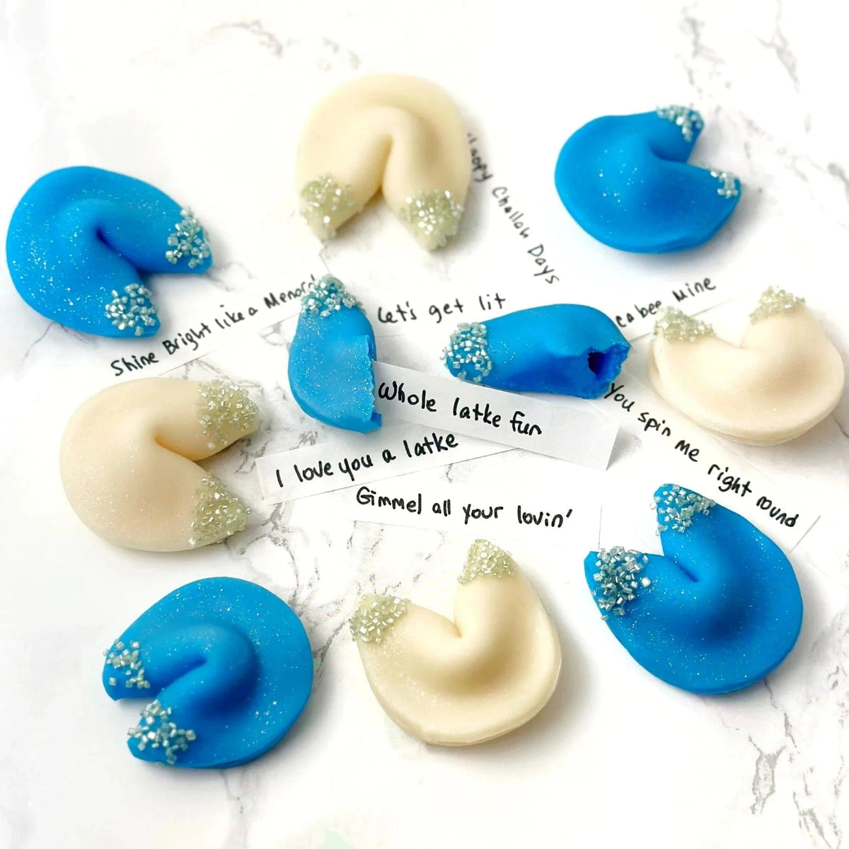 Marzipops - Hanukkah Sparkly Marzipan Fortune Cookies - ModernTribe