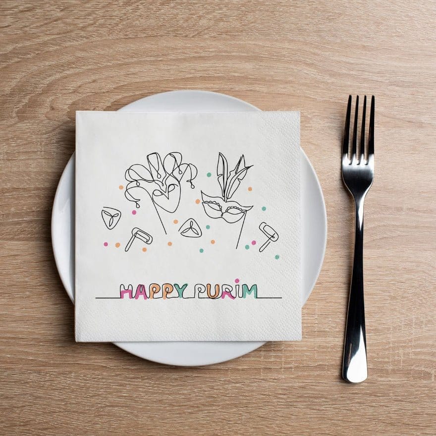 Altoona Store - Purim Jester Cocktail Napkins - Pack of 20 - ModernTribe