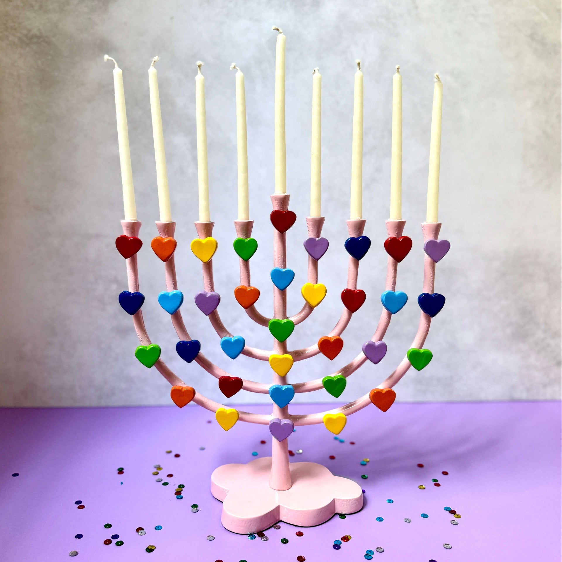 Amy Kritzer Becker Menorahs Rainbow Dream Menorah
