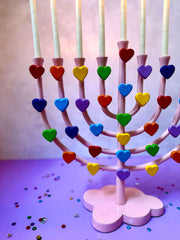 Amy Kritzer Becker Menorahs Rainbow Dream Menorah