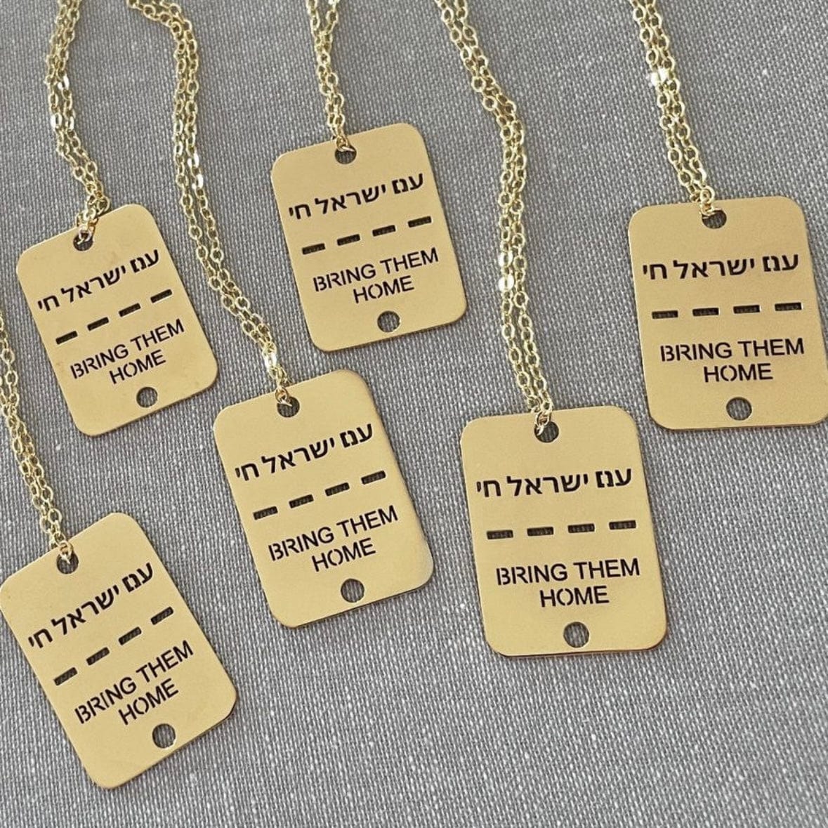 Miriam Merenfeld Jewelry - Bring Them Home Tag Necklace - (Sterling Silver or Gold - Plated) 100% of Profits Donated - ModernTribe