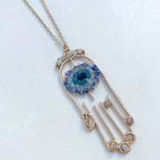 Ariana Ost Necklaces Healing Crystal Hamsa Necklace