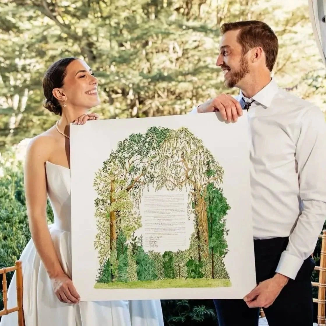 Jessica Tamar Deutsch - Green Forest Ketubah by Jessica Tamar Deutsch - ModernTribe