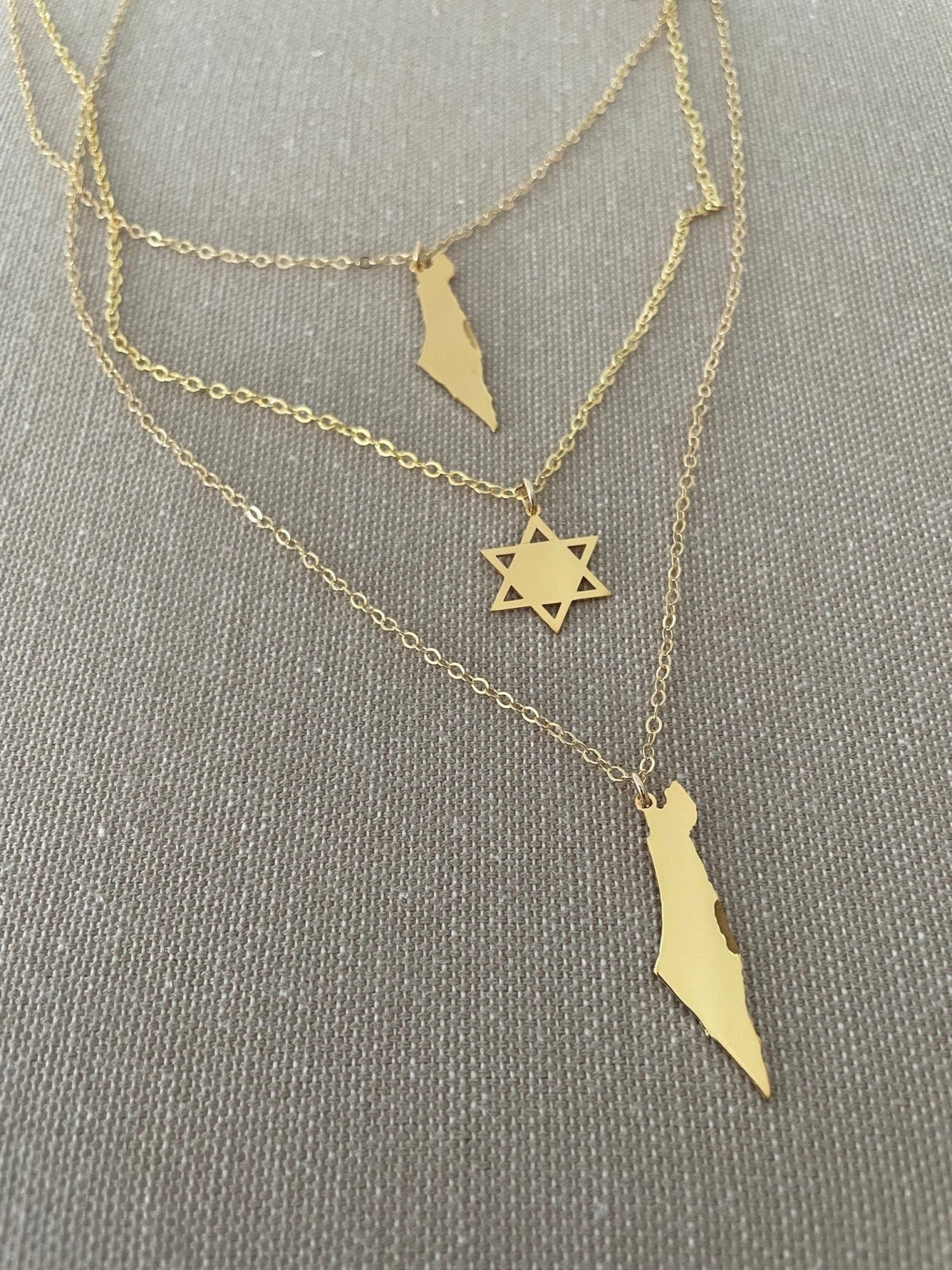Miriam Merenfeld Jewelry - Eretz Israel Pendant Necklace - Gold - Plated - 18" - ModernTribe