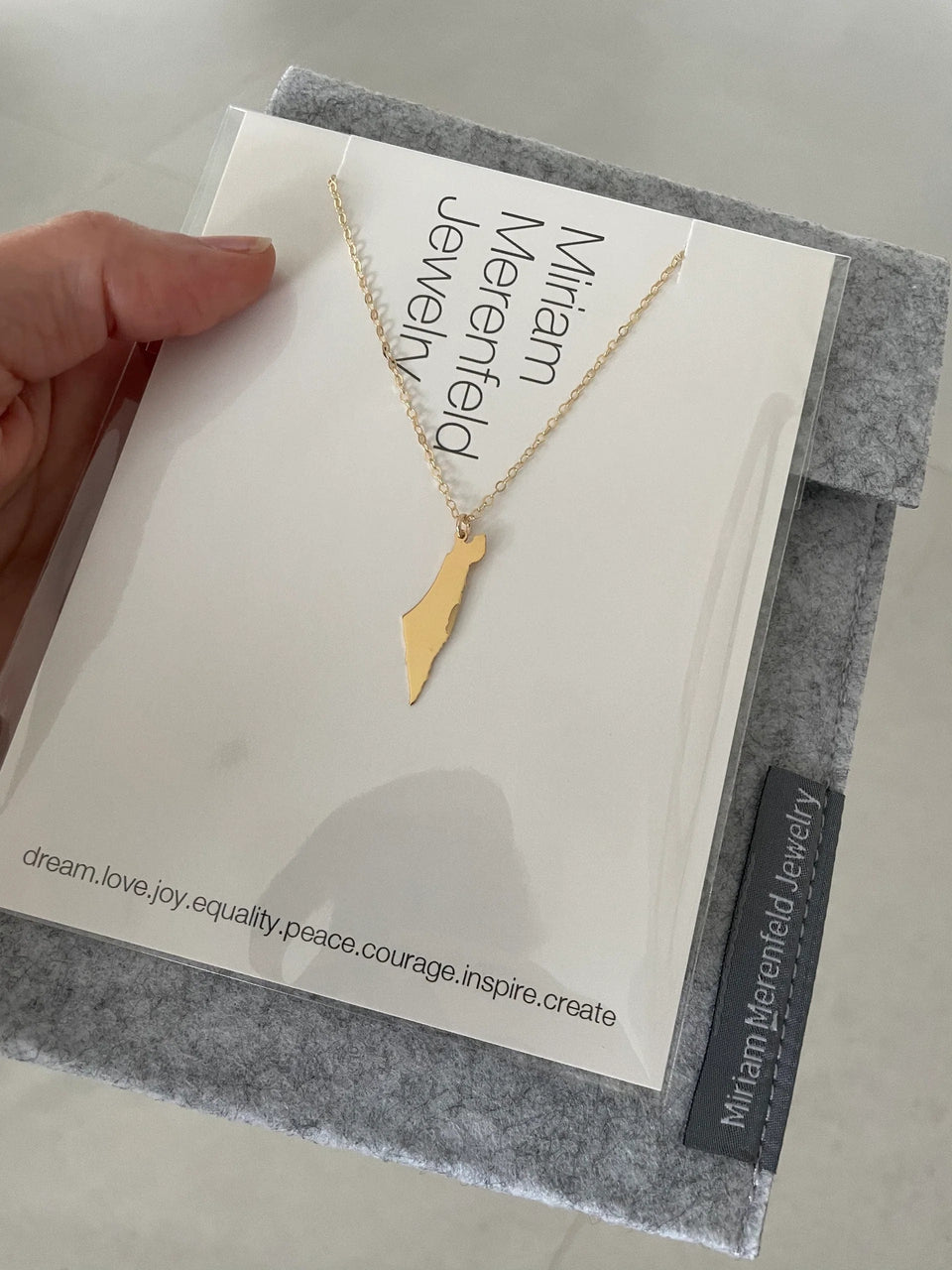 Miriam Merenfeld Jewelry - Eretz Israel Pendant Necklace - Gold - Plated - 18" - ModernTribe