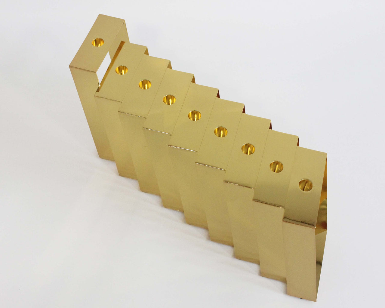 Mickala Design - Modern Gold Coated Menorah - Oil or Wax Candles - ModernTribe
