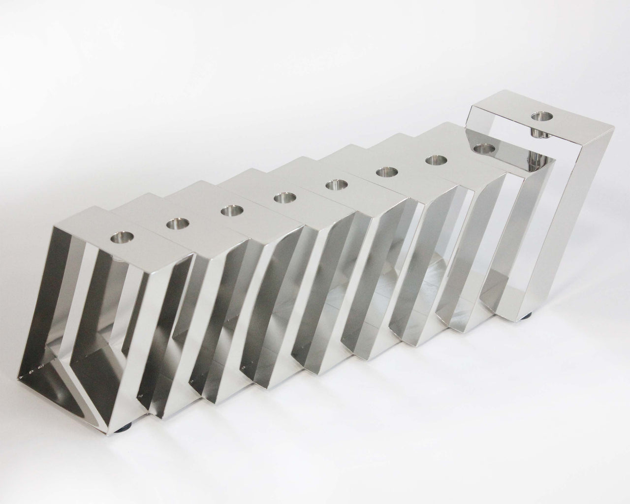 Mickala Design - Modern Silver Coated Menorah - Oil or Wax Candles - ModernTribe