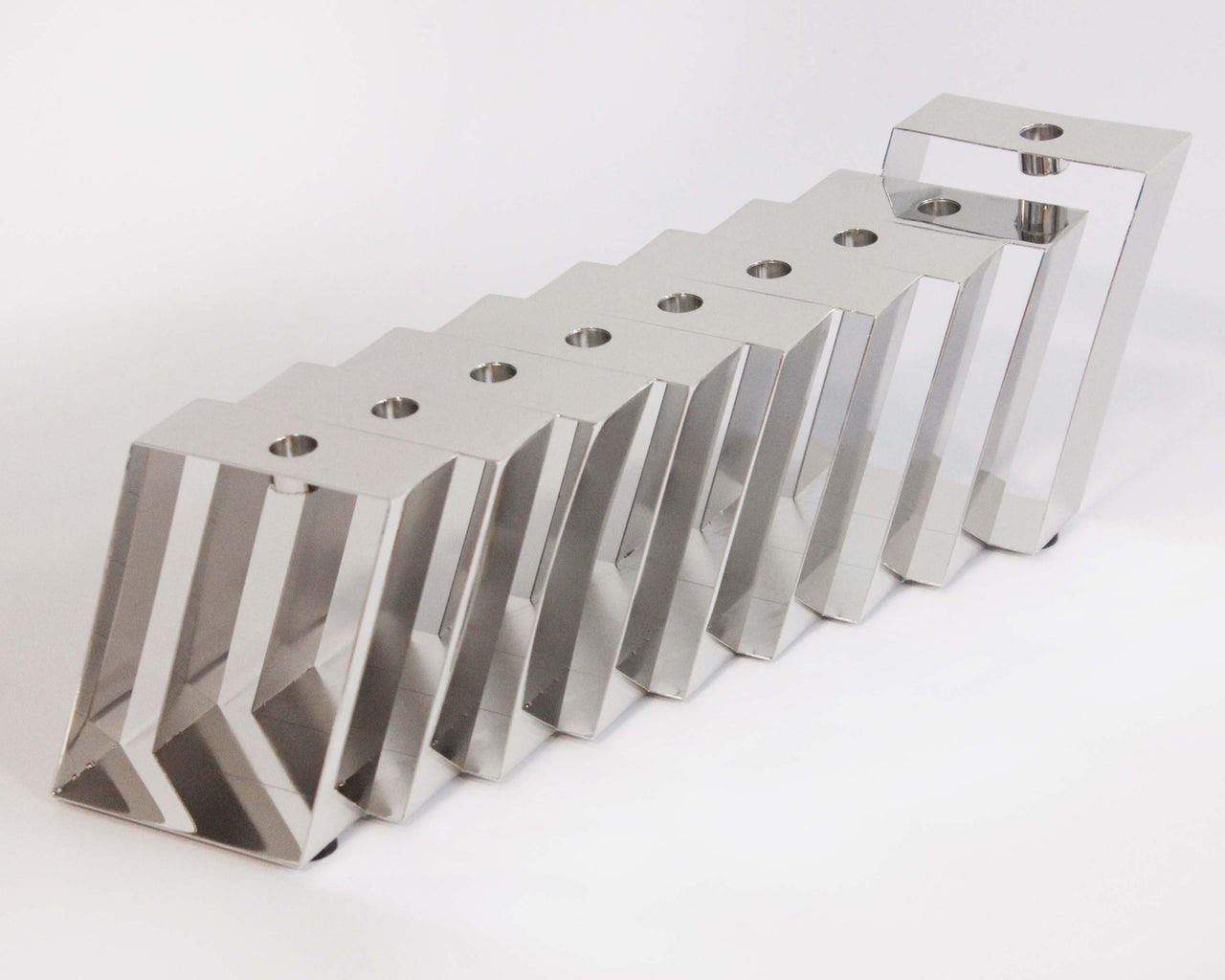 Mickala Design - Modern Silver Coated Menorah - Oil or Wax Candles - ModernTribe