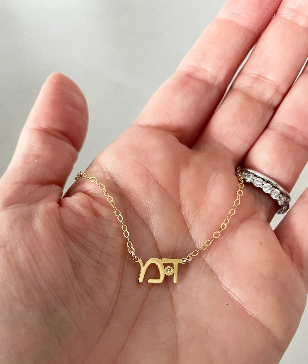 Miriam Merenfeld Jewelry - Liran Initials Diamond Necklace - (Gold - Plated or Sterling Silver) - ModernTribe