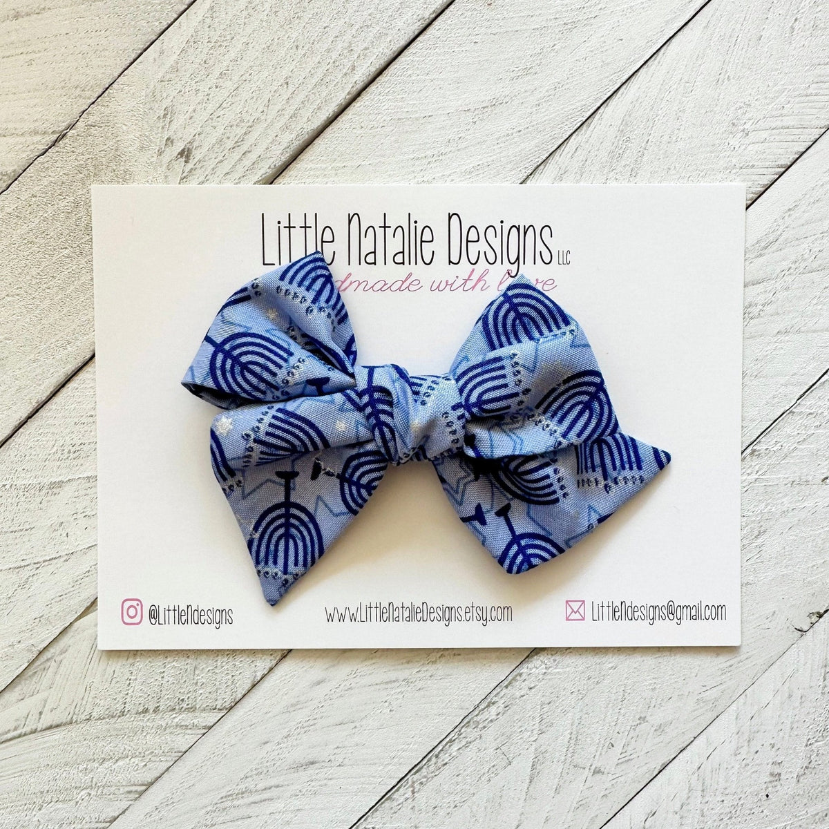 Little Natalie Designs - Menorah Bow Hairclip - ModernTribe