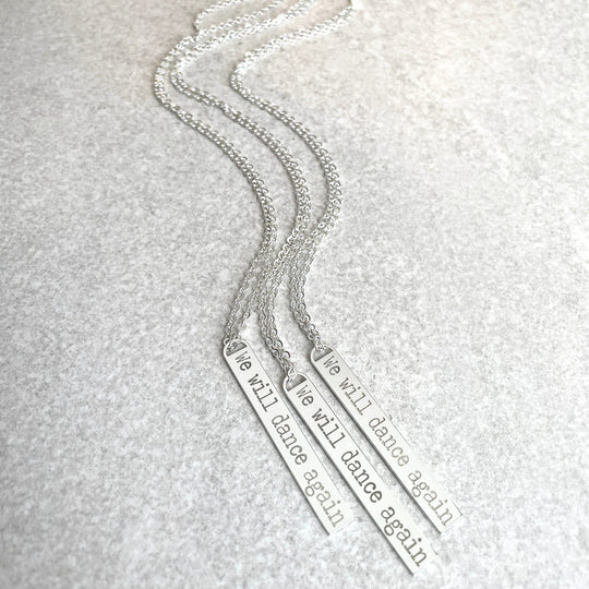 Mia, We Will Dance Again Necklace 100% of Profits Donated - (Sterling Silver or Gold-Plated)