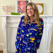Amy Kritzer Becker Pajamas Hanukkah Many Menorahs Bamboo Adult Pajamas - (Unisex Sizes S - 4XL)