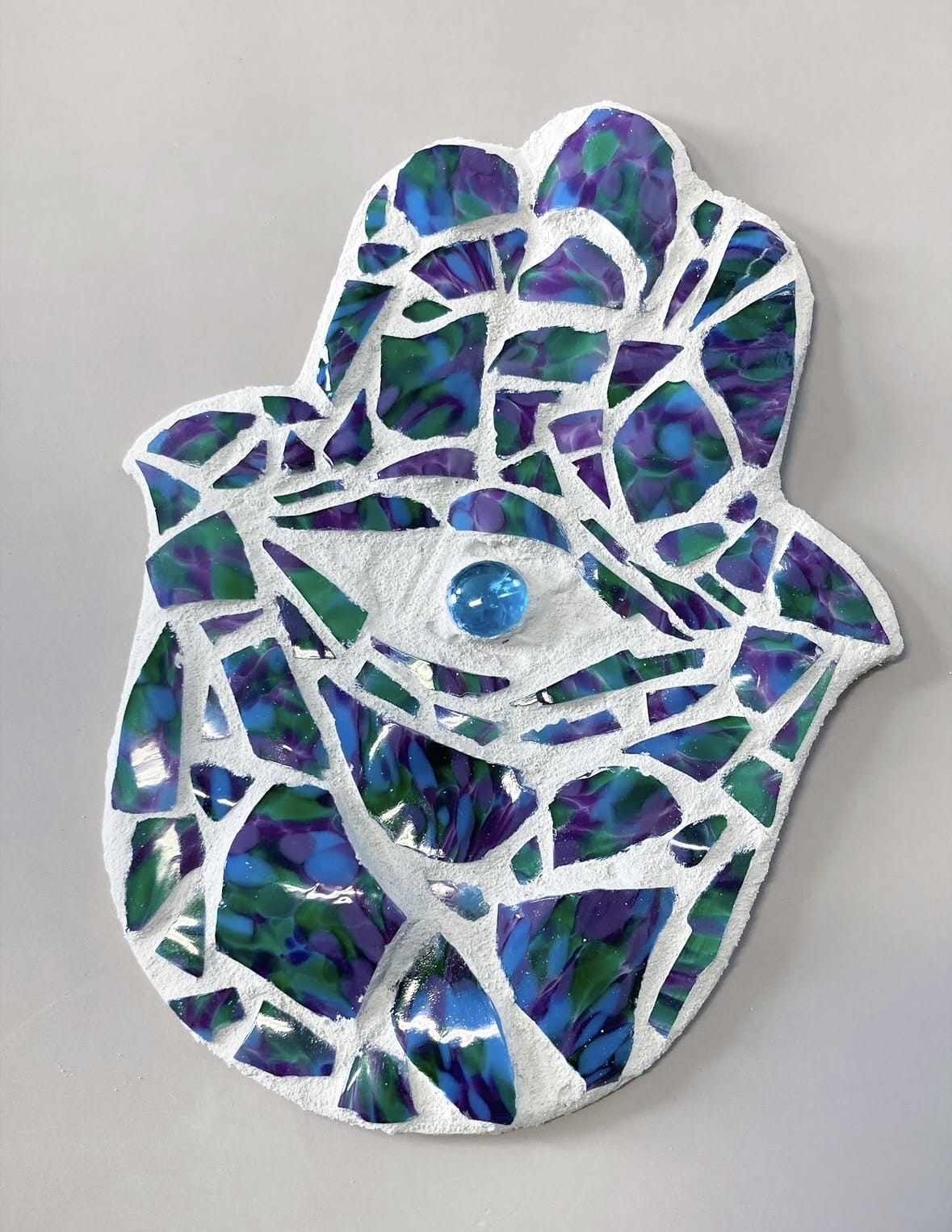 HamsaMade Wall Hamsas Smash Glass Mosaic Wall Hamsa and Mezuzah Gift Set by HamsaMade