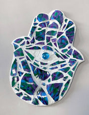 HamsaMade Wall Hamsas Smash Glass Mosaic Wall Hamsa and Mezuzah Gift Set by HamsaMade