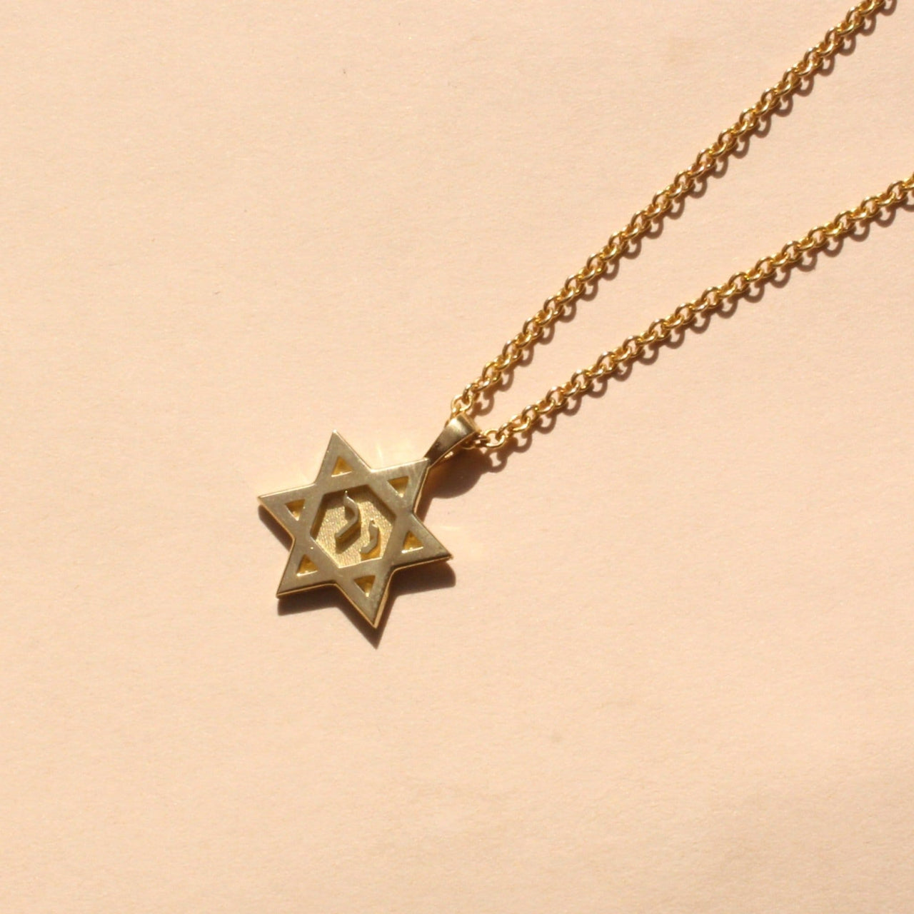 HOTCROWN - Chai Star of David Necklace - 14k Yellow, Rose or White Gold - ModernTribe