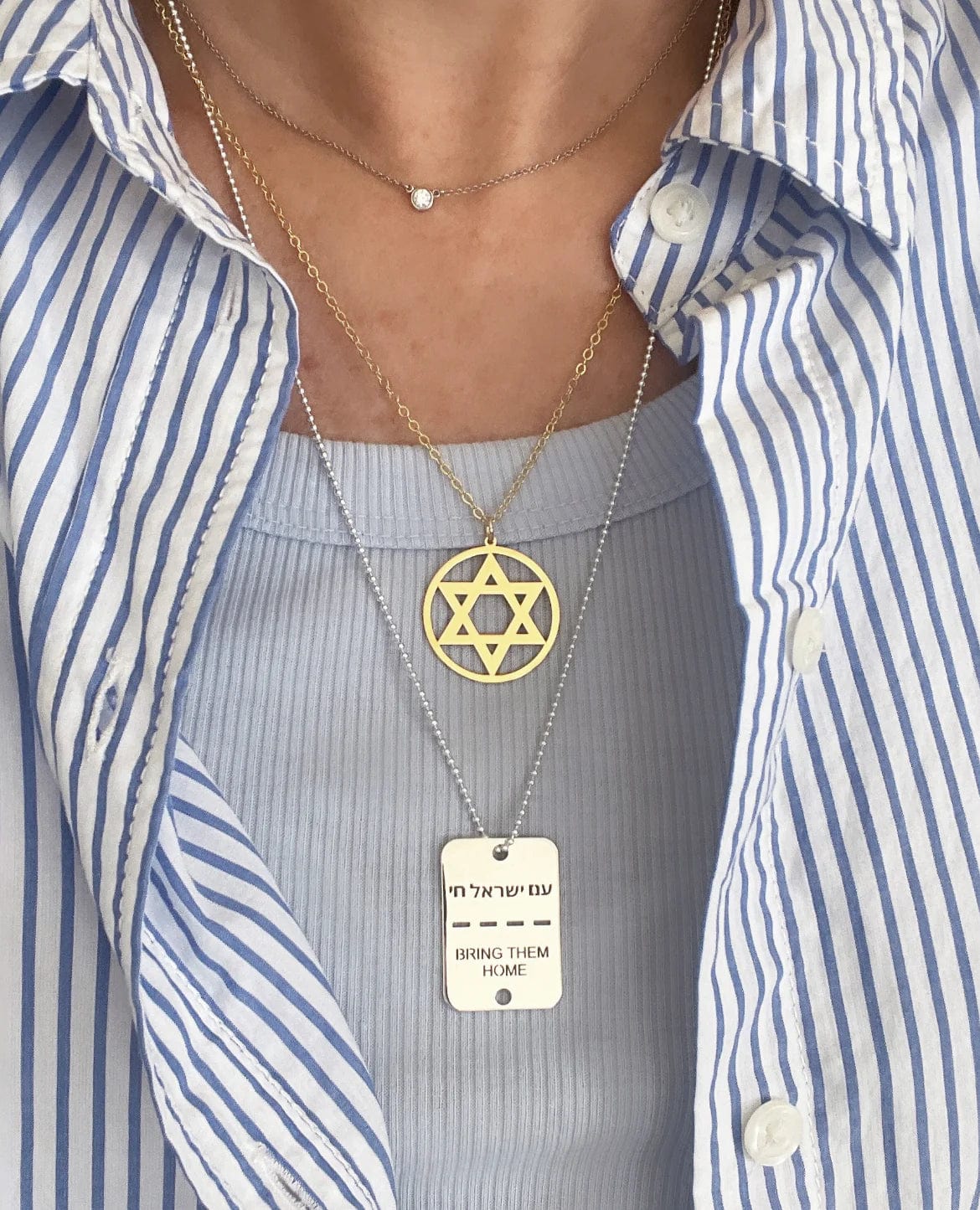 Miriam Merenfeld Jewelry - Bring Them Home Tag Necklace - (Sterling Silver or Gold - Plated) 100% of Profits Donated - ModernTribe