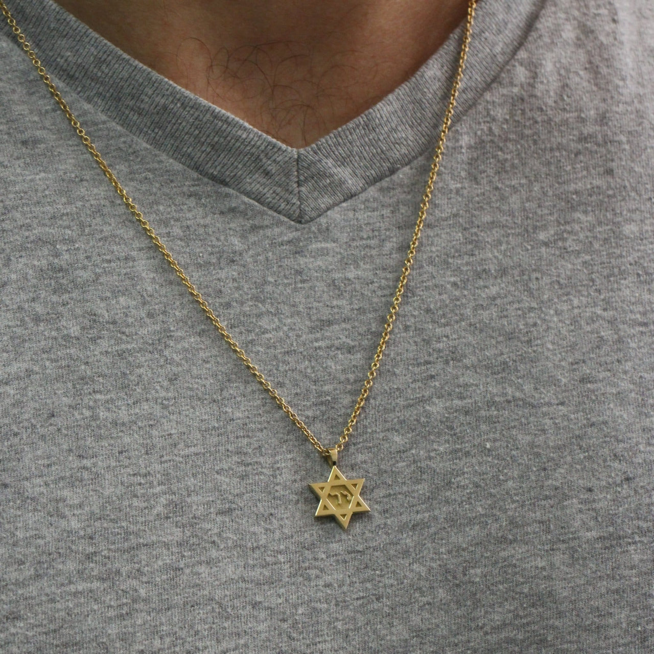HOTCROWN - Chai Star of David Necklace - 14k Yellow, Rose or White Gold - ModernTribe