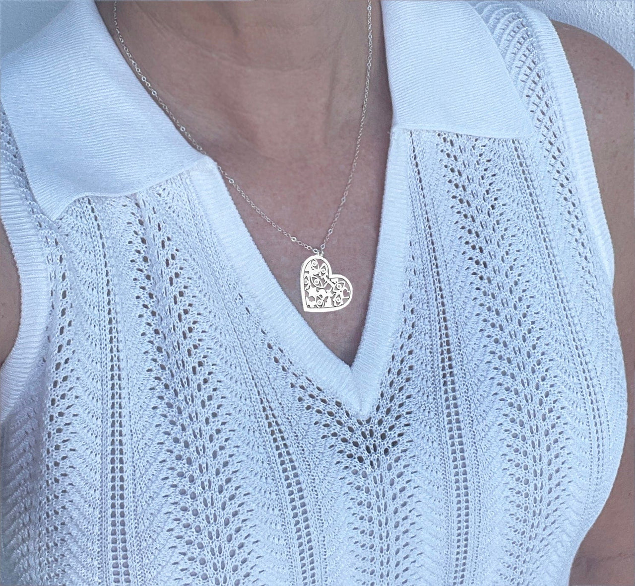 Miriam Merenfeld Jewelry - Mia Good Luck Heart Necklace - (Sterling Silver or Gold - Plated) - ModernTribe