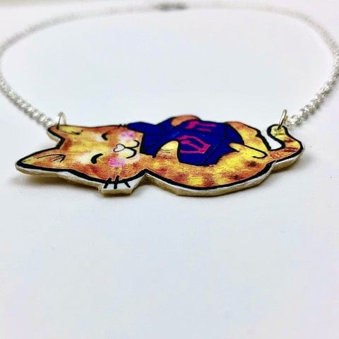 Amelia's Art - ifacts - Cat and Dreidel Hanukkah Necklace - ModernTribe