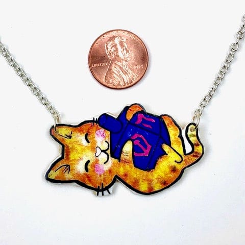 Amelia's Art - ifacts - Cat and Dreidel Hanukkah Necklace - ModernTribe