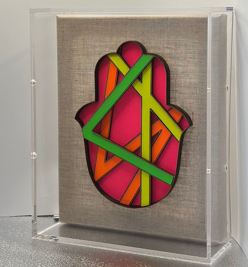 Framed Ombre Hamsa - Choice of Neon Colors