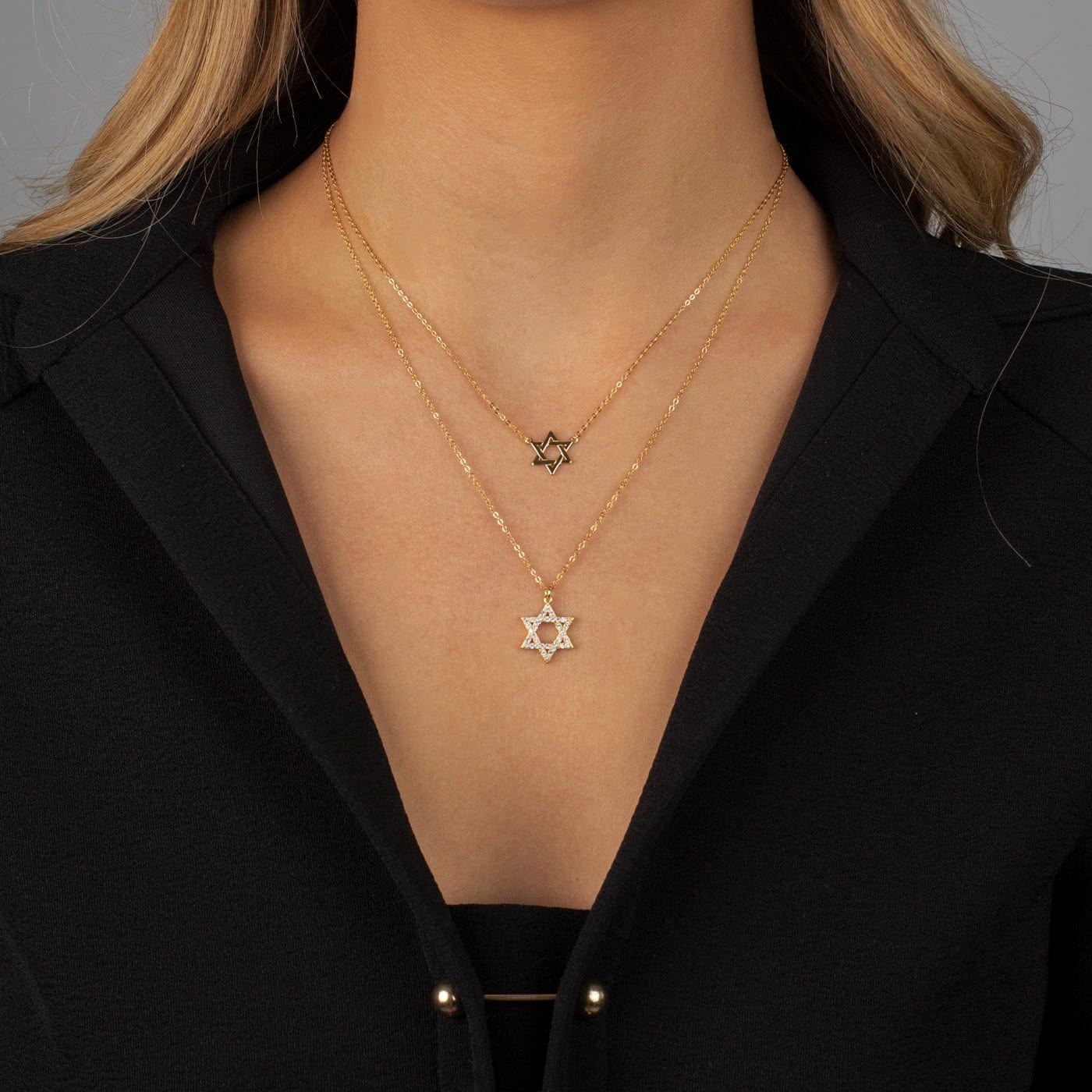By Adina Eden Necklaces Gold-Plated Solid Star of David Necklace