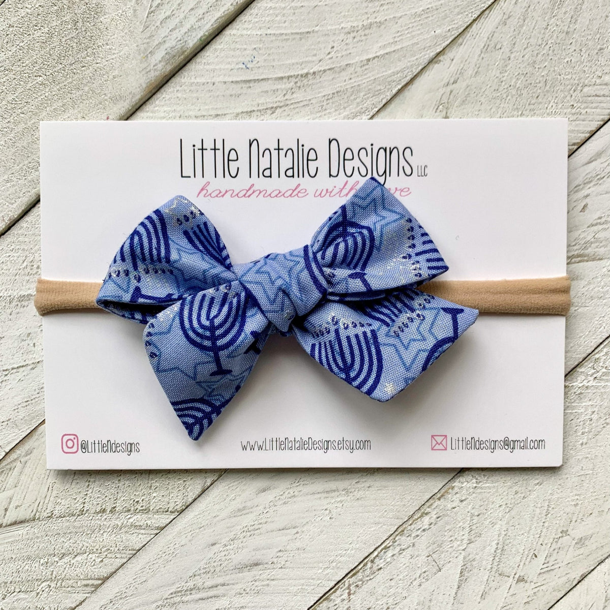 Little Natalie Designs - Kids Menorah Bow Headband - ModernTribe