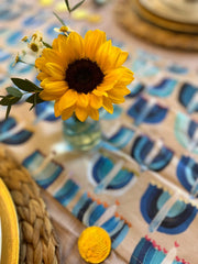Arielle Zorger Designs - Blue Menorah and Hearts Table Runner - ModernTribe