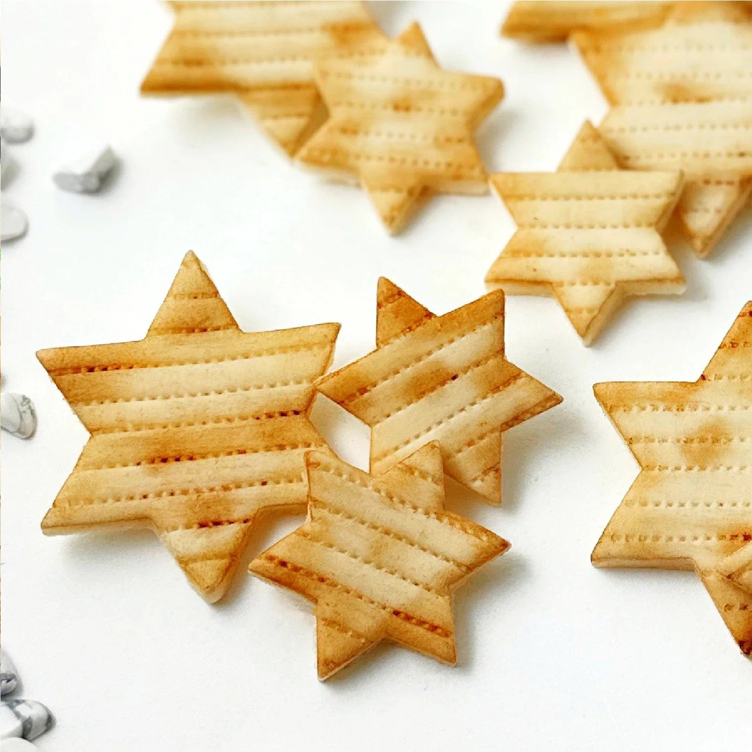 Marzipops Food Marzipan Star of David Matzah Tiles