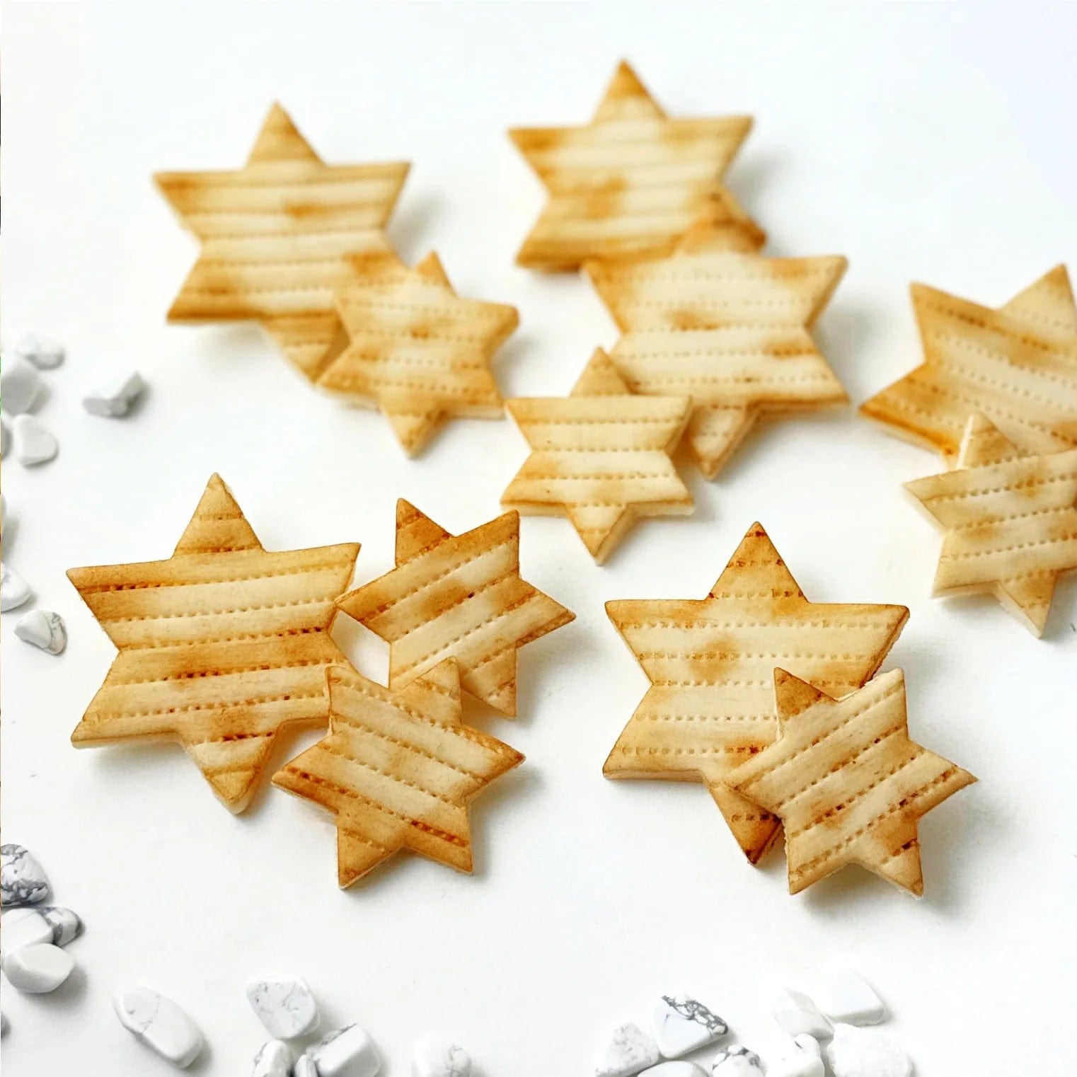 Marzipops Food Marzipan Star of David Matzah Tiles