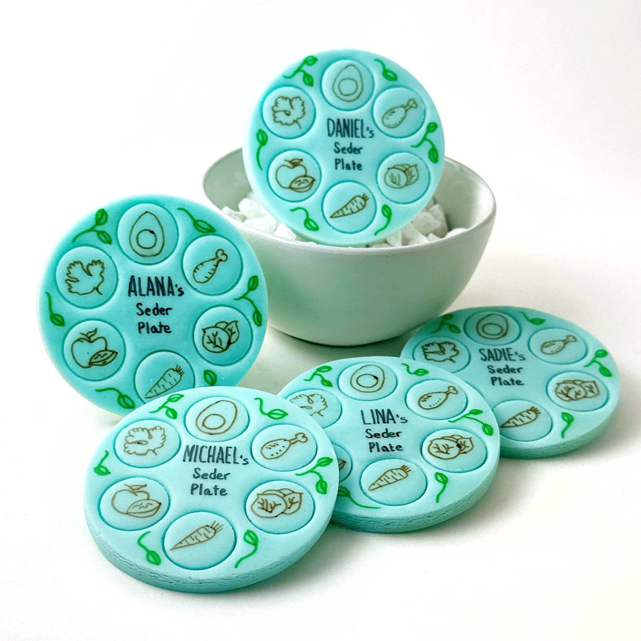 Marzipops - Personalized Marzipan Seder Plates - Set of 5 - ModernTribe