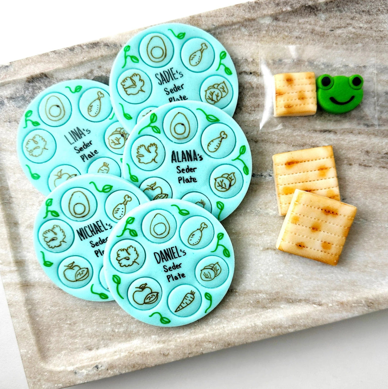 Marzipops - Personalized Marzipan Seder Plates - Set of 5 - ModernTribe