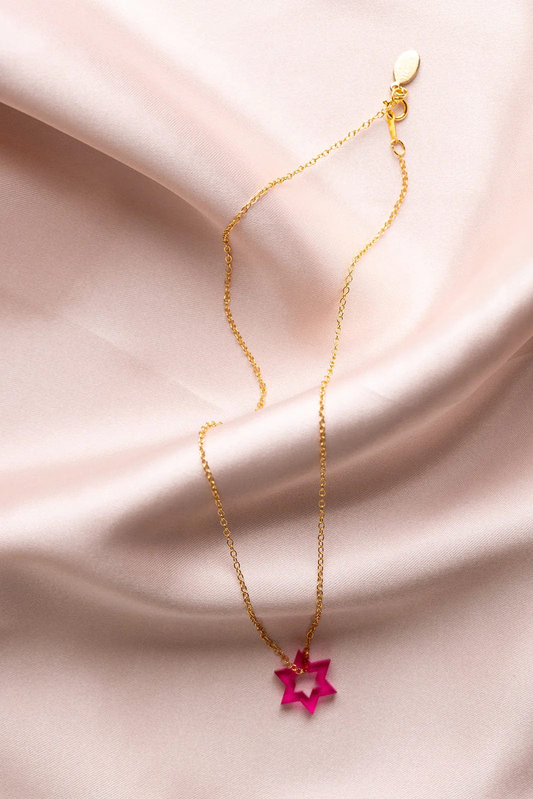 Ariel Tidhar - Micro Floating Magen David Necklace - Magenta - ModernTribe