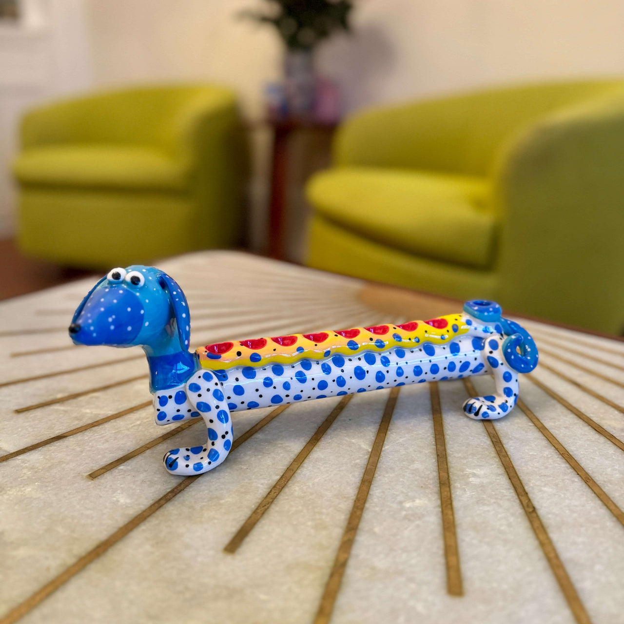 Israel Museum Menorahs Handmade Spotted Dog Menorah by Israel Museum