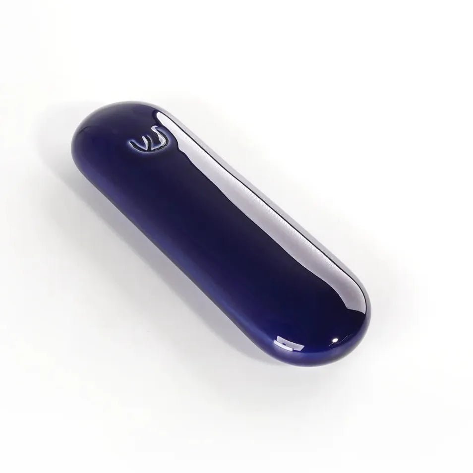 Tchotchke Judaica - Ceramic Pill Mezuzah Case - Indigo - ModernTribe