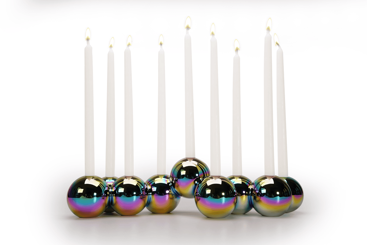 Tchotchke Judaica Menorah Bubble Menorah (Aluminum)