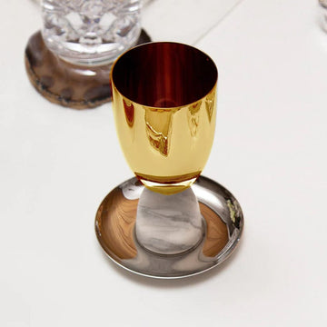 Anna New York - Coluna Marble Kiddush Cup by Anna New York - Gold - ModernTribe