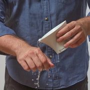 Green Judaica - Handmade Soft Blue Porcelain and Platinum Washing Cup - ModernTribe