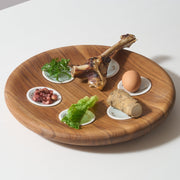Green Judaica - Handmade Walnut, Porcelain and 24k Gold Seder Plate - ModernTribe