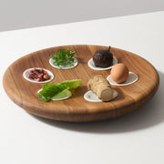 Green Judaica - Handmade Walnut, Porcelain and 24k Gold Seder Plate - ModernTribe